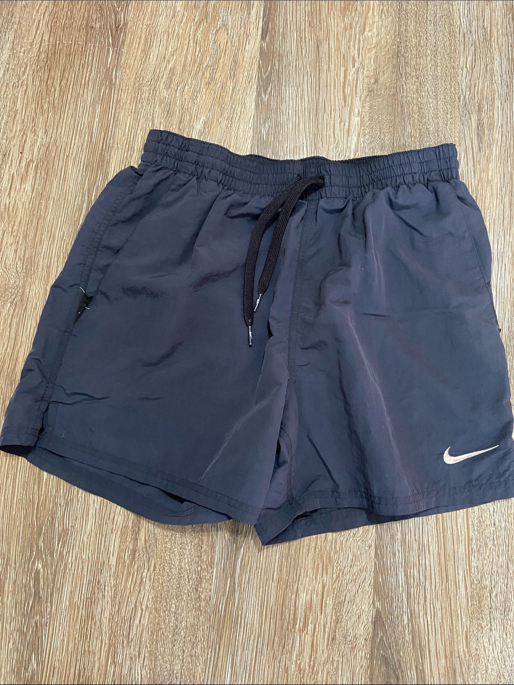 Nike Men's Dark Navy Athletic Shorts with White Swoosh
